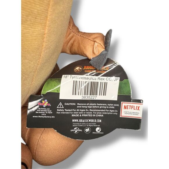 Jurassic World Camp Cretaceous T-Rex 18” Plush Toy Factory Large Dinosaur NEW - Picture 5 of 6
